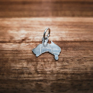 Silver Australia Map Charm Tam Jewellery