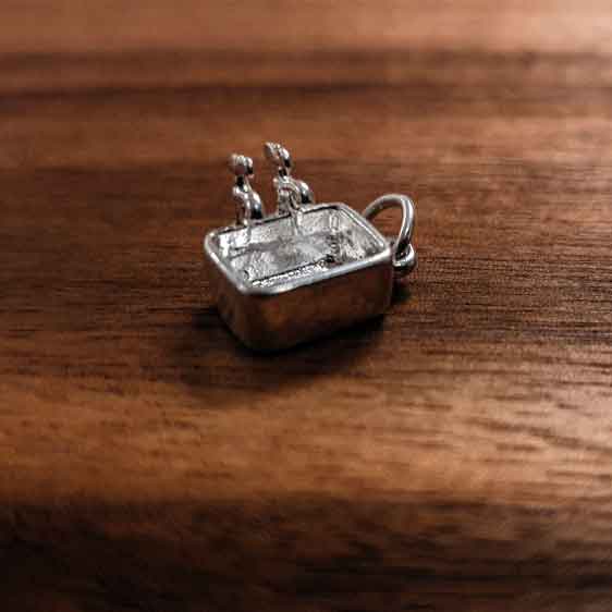 Silver Kitchen Sink charm