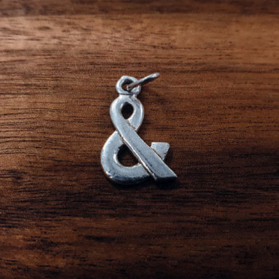 Silver Ampersand charm Tam Jewellery