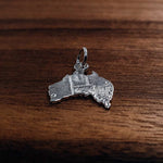Silver Australian Map with state lines charm