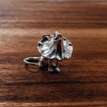 Silver Frilled Neck Lizard charm