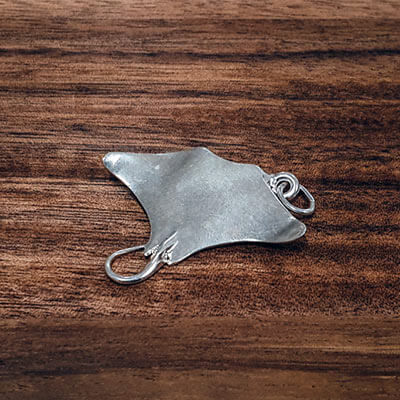 Silver stingray charm top view