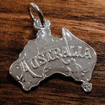 Silver Australia map with Australia charm
