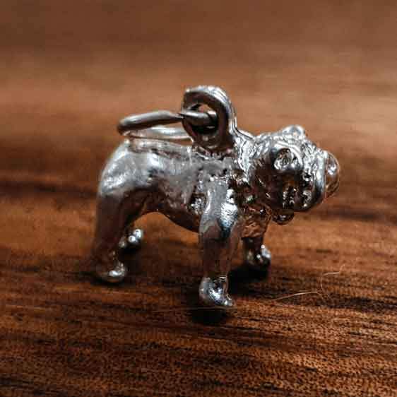 Silver bulldog charm