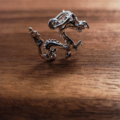 Silver Chinese Dragon charm