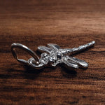 Silver Dragonfly straight tail charm
