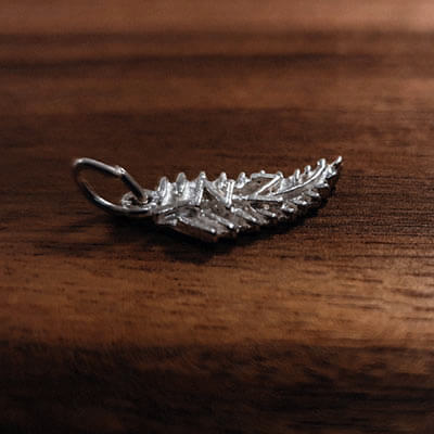 Silver Fern with NZ charm