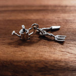 Silver Gardening Set charm