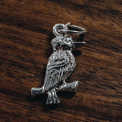 Silver Flat Kookaburra charm