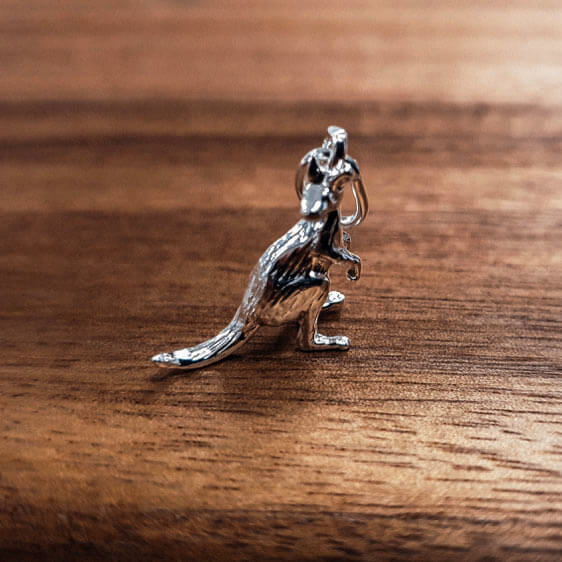 Silver Standing Roo charm