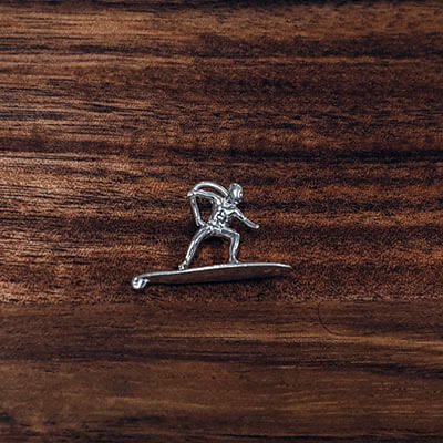 Silver Surfer on surfboard charm