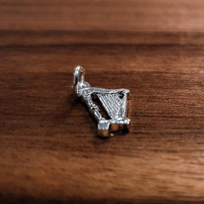 Silver Harp small charm doublesided