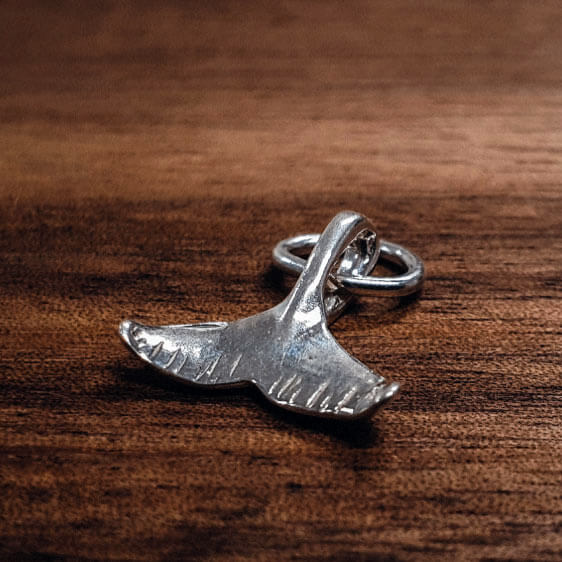 Silver Whale Tail charm