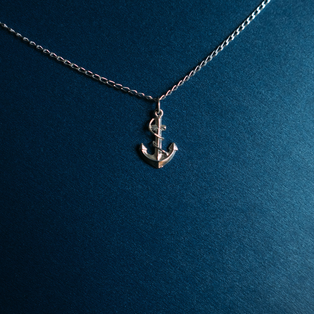 Sterling Silver Anchor with a long Sterling Silver Necklace