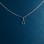 Sterling silver wishbone with a sterling silver link chain